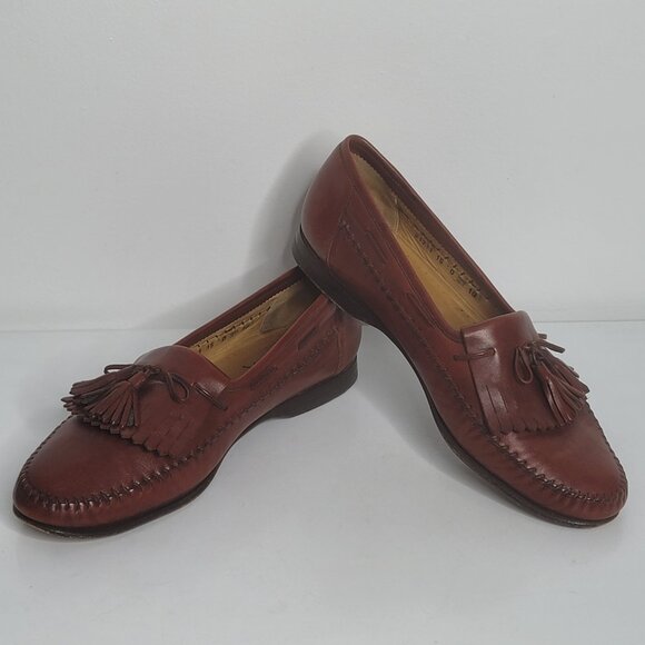 Santoni Relaxed Men Loafer Shoes Size 10 Brown Leather Tassels Dress Shoes Italy main image 5